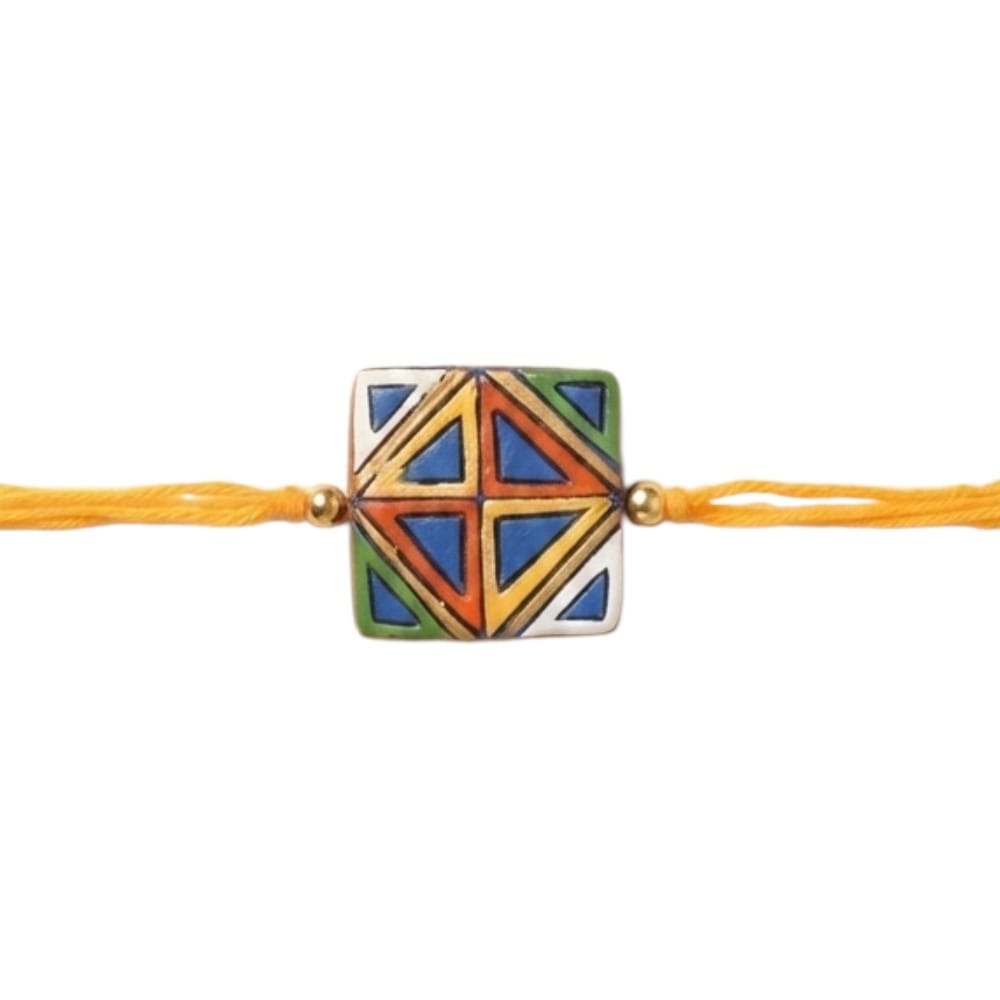 Purely Handmade & Handpainted Terracotta Rakhis for Brother