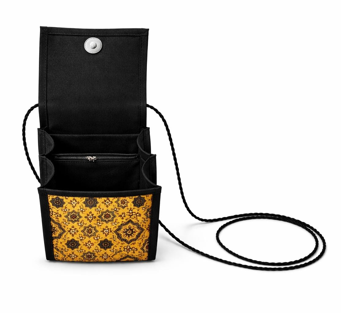 Ajrakh Printed Kutch Embroidery Sling Bag