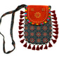 Gajji Silk Ajrakh Printed Leather Crossbody Flip Sling Bag