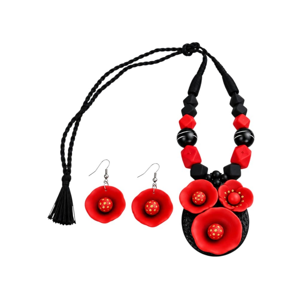 Purely Handmade Clay Jewellery Sets (With Earrings) for Women & Girls