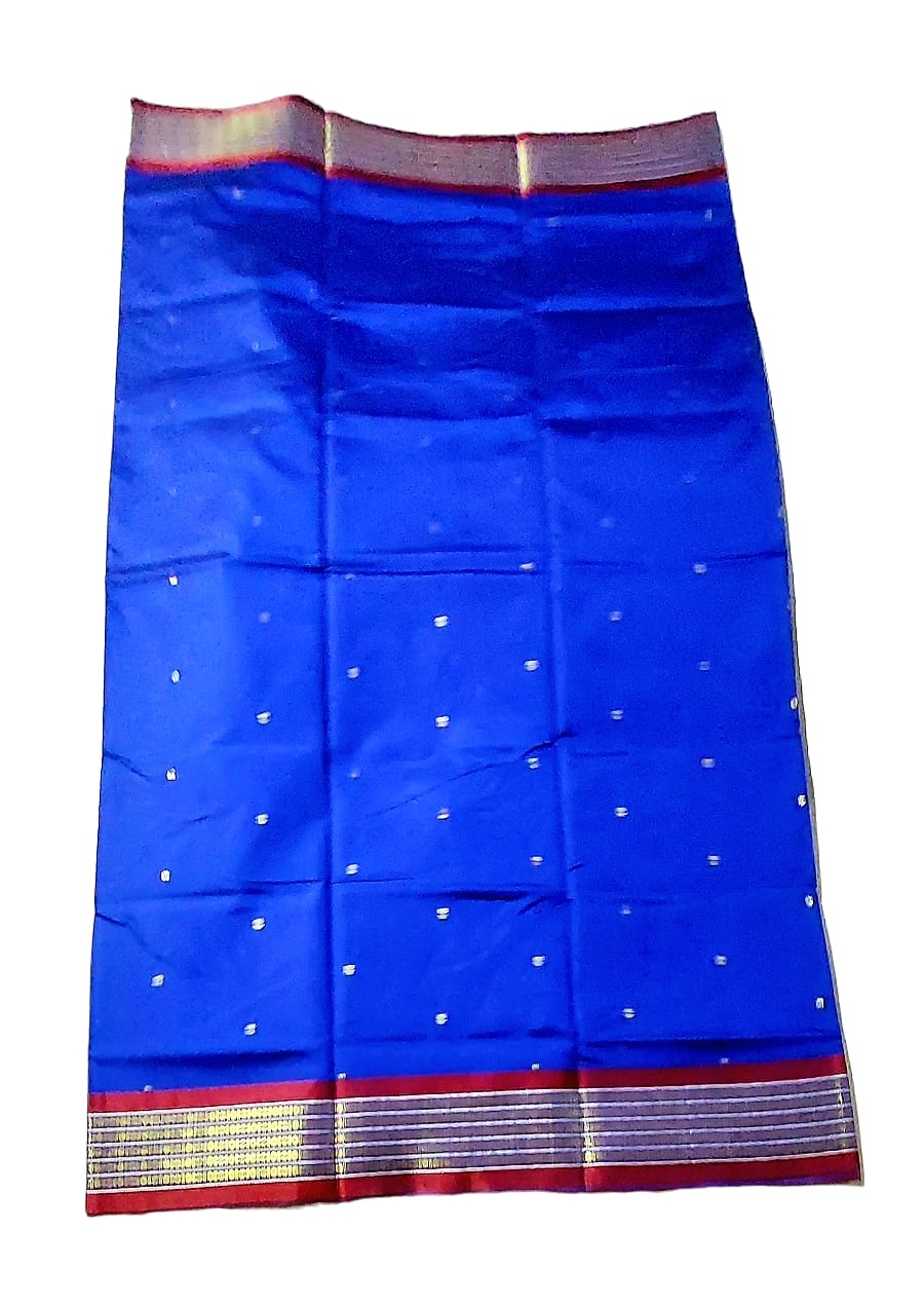 Women's Bomkai Silk Saree with Meenakari Thread & Golden Zari Work