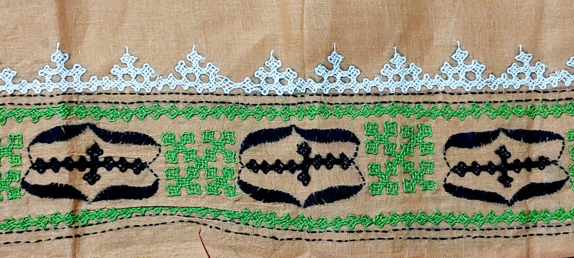 Hand Embroidered Gujarati Stitch Blouse Piece for Women & Girls