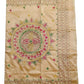 Hand Embroidered Kantha Cotton Silk Saree With Thread Work, Comfortable Fabric And Blouse Piece