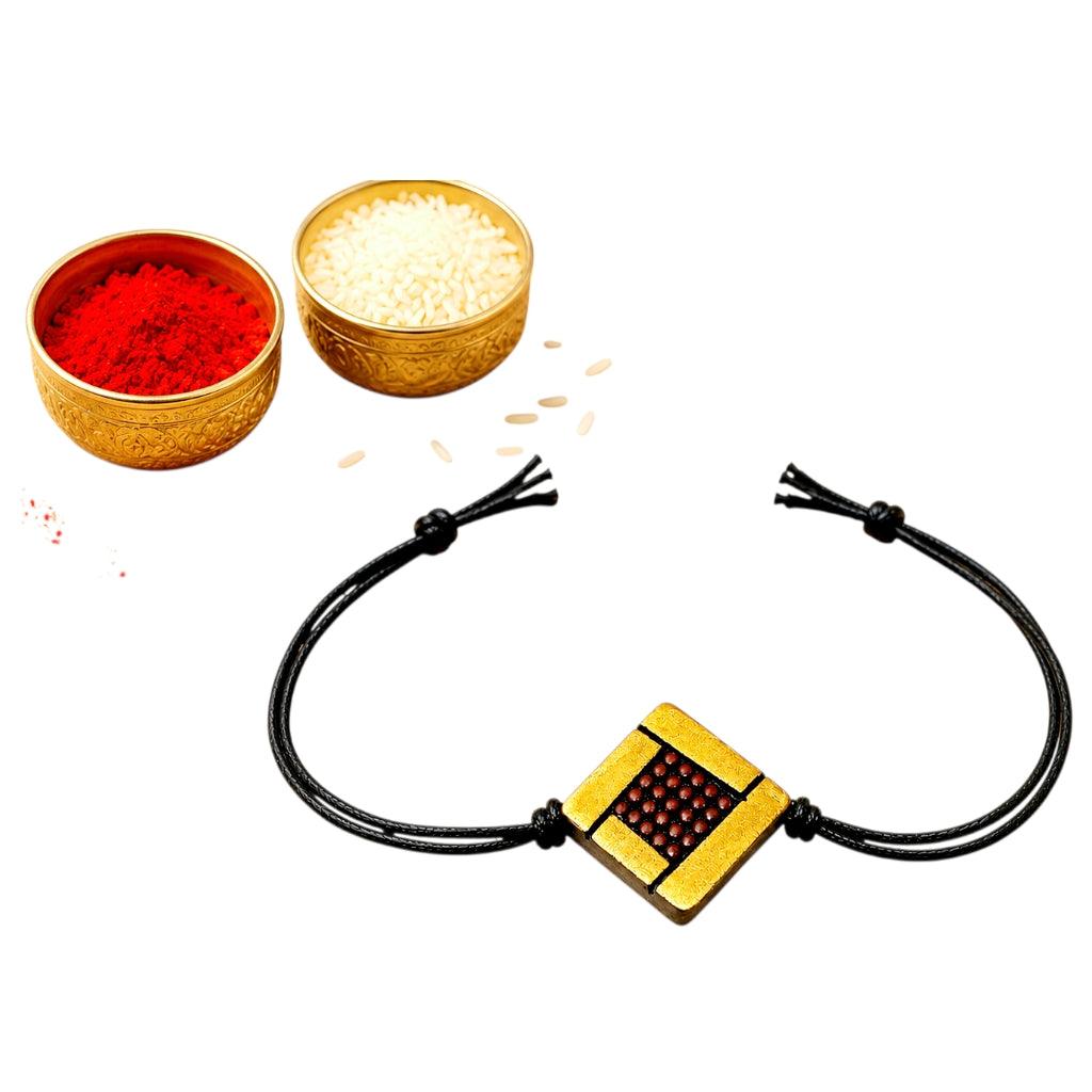 Purely Handmade & Handpainted Terracotta Rakhis for Brother