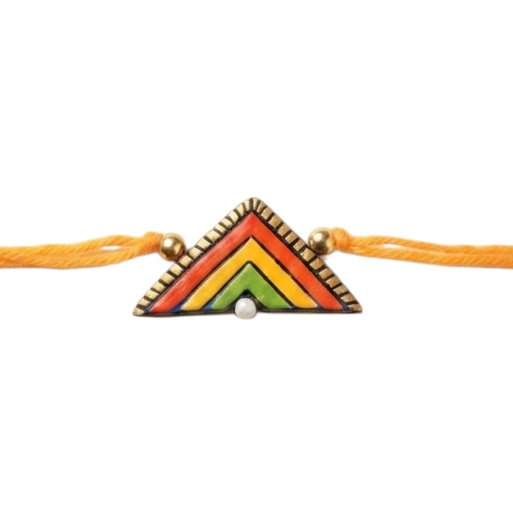 Purely Handmade & Handpainted Terracotta Rakhis for Brother