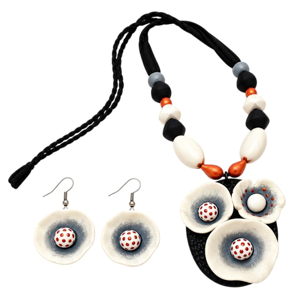 Purely Handmade Clay Jewellery Sets (With Earrings) for Women & Girls