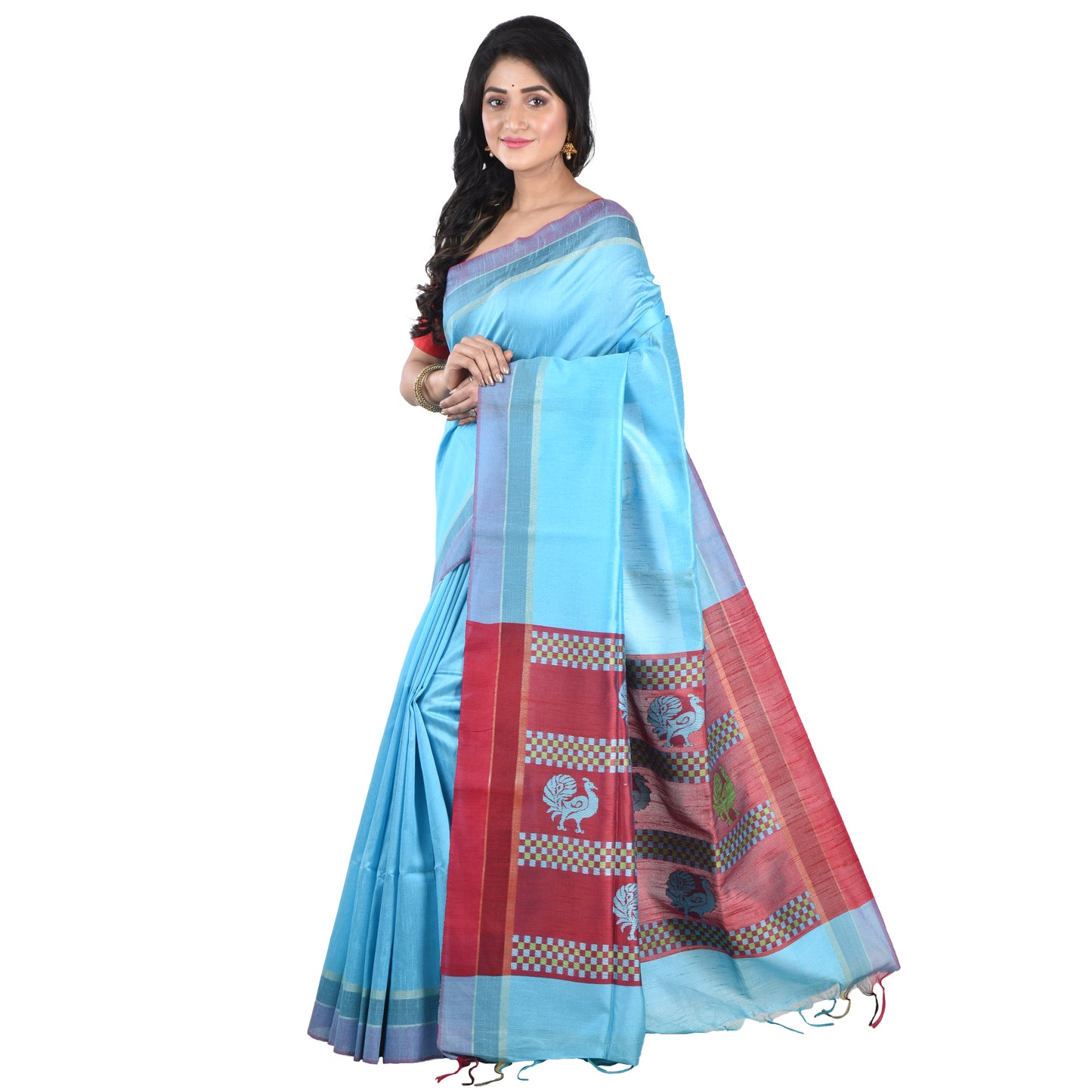 Premium Pure Handloom Silk Cotton Sarees with Blouse Piece for Women & Girls