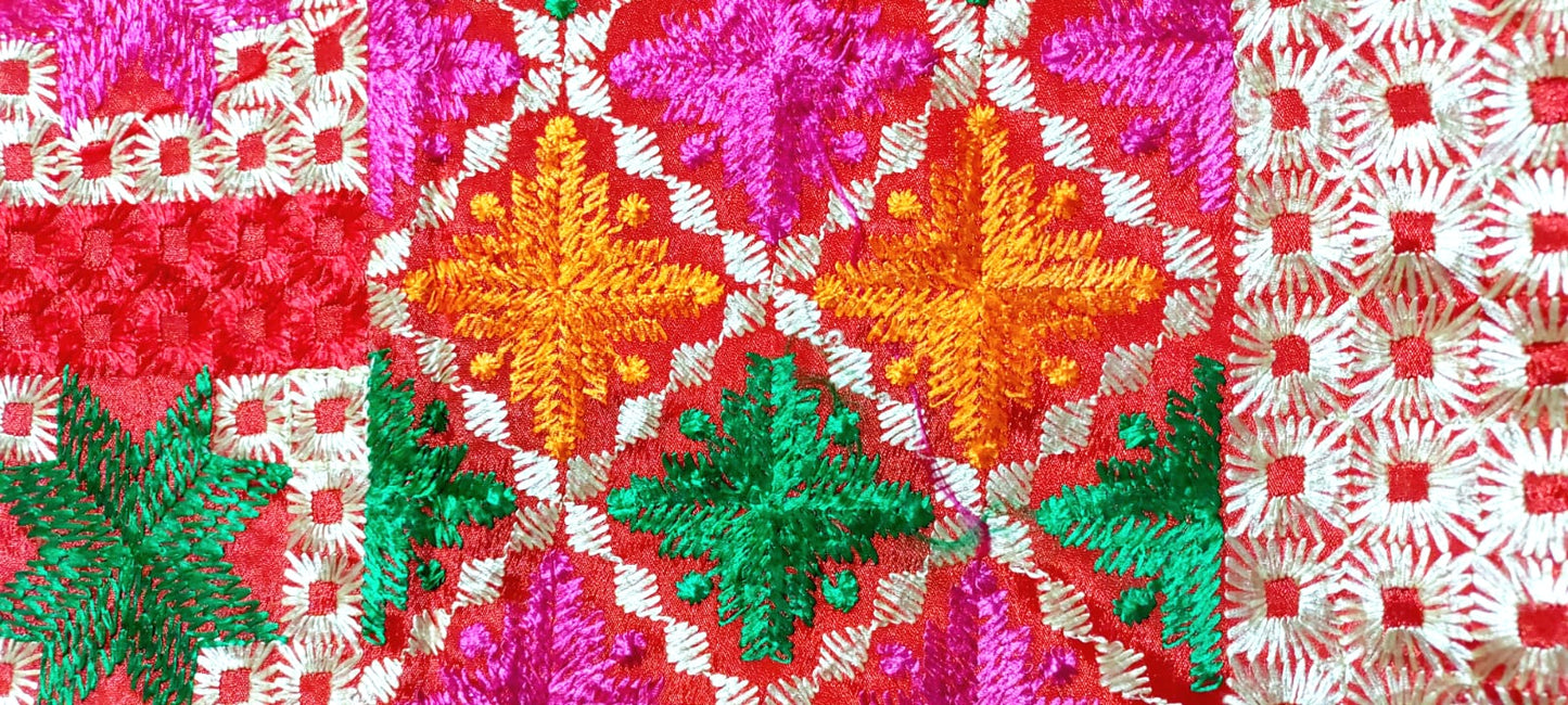 Phulkari Embroidered Chinon Dupatta