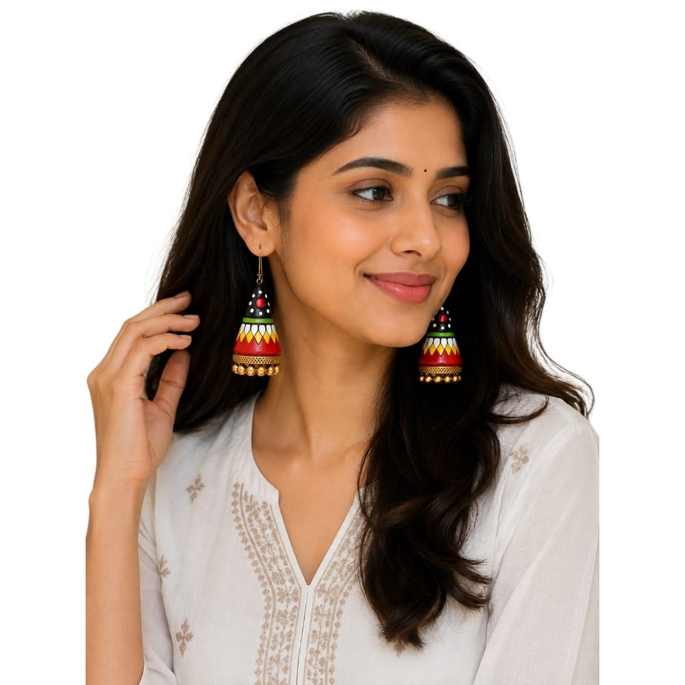 Lightweight Half-Cone Shaped Dangler Earrings