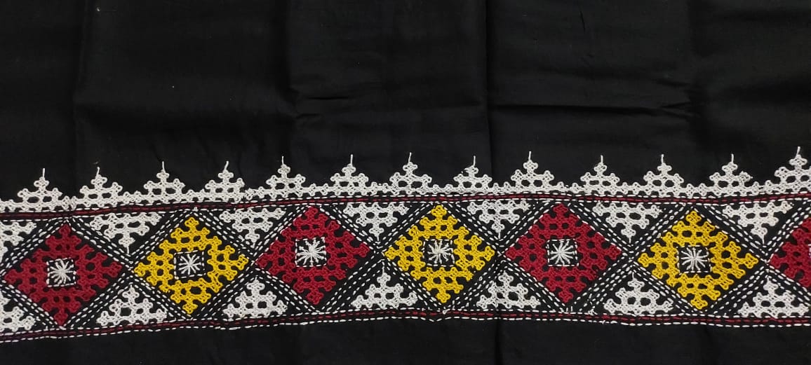 Hand Embroidered Gujarati Stitch Blouse Piece for Women & Girls