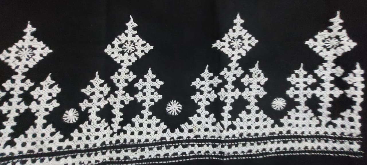 Hand Embroidered Gujarati Stitch Blouse Piece for Women & Girls