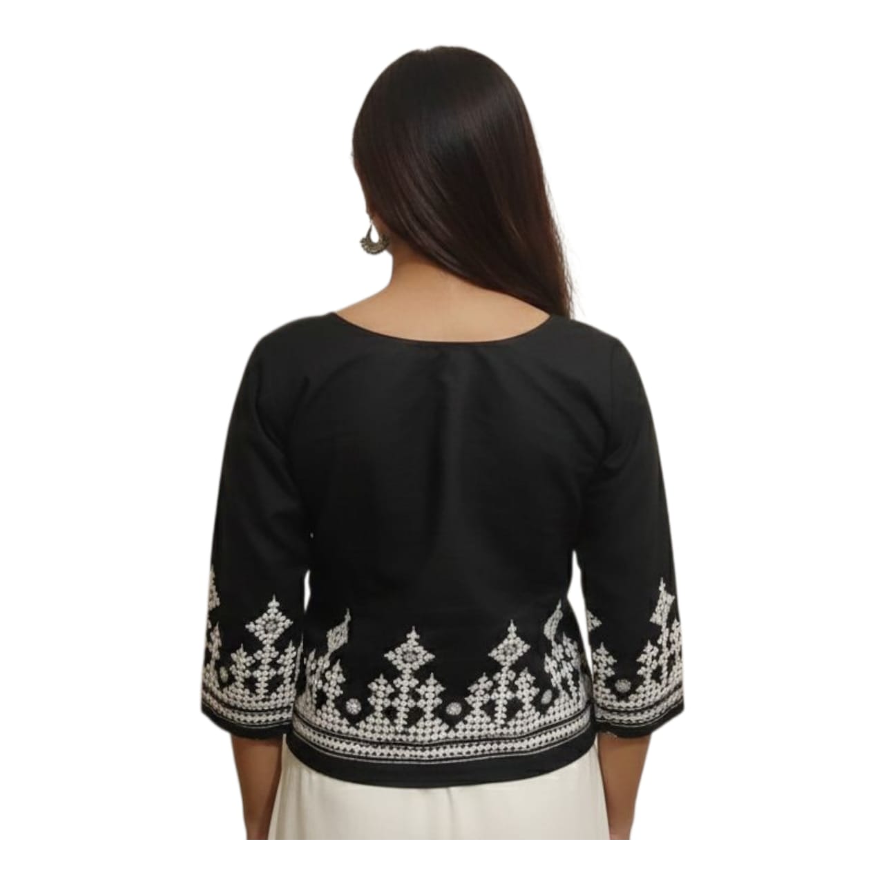 Hand Embroidered Gujarati Stitch Blouse Piece for Women & Girls