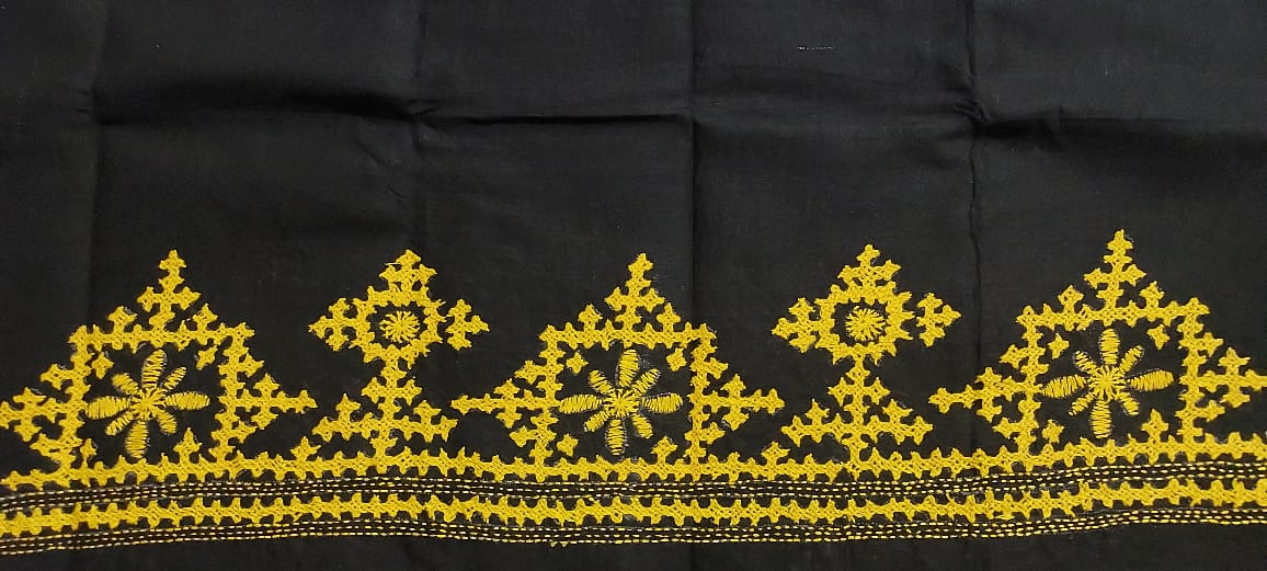 Hand Embroidered Gujarati Stitch Blouse Piece for Women & Girls