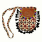 Gajji Silk Ajrakh Printed Leather Crossbody Flip Sling Bag