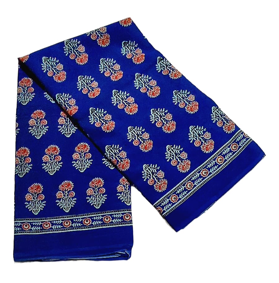 Pure Soft Cotton Hand Block Printed Sarees