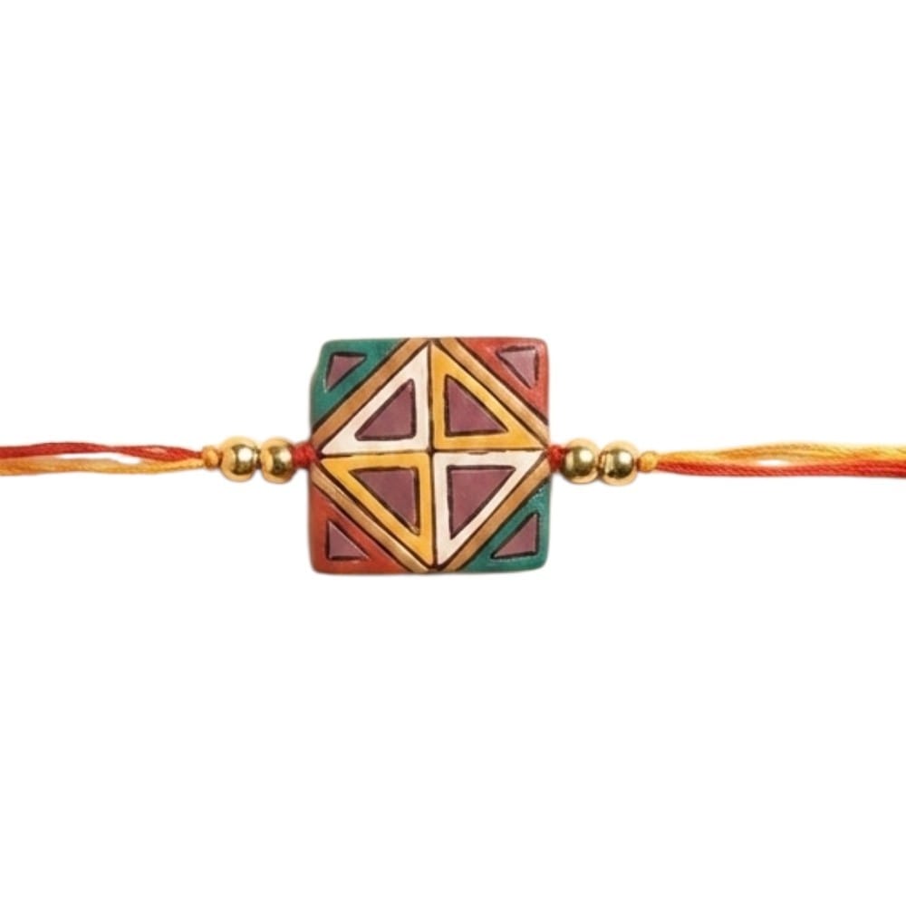 Purely Handmade & Handpainted Terracotta Rakhis for Brother