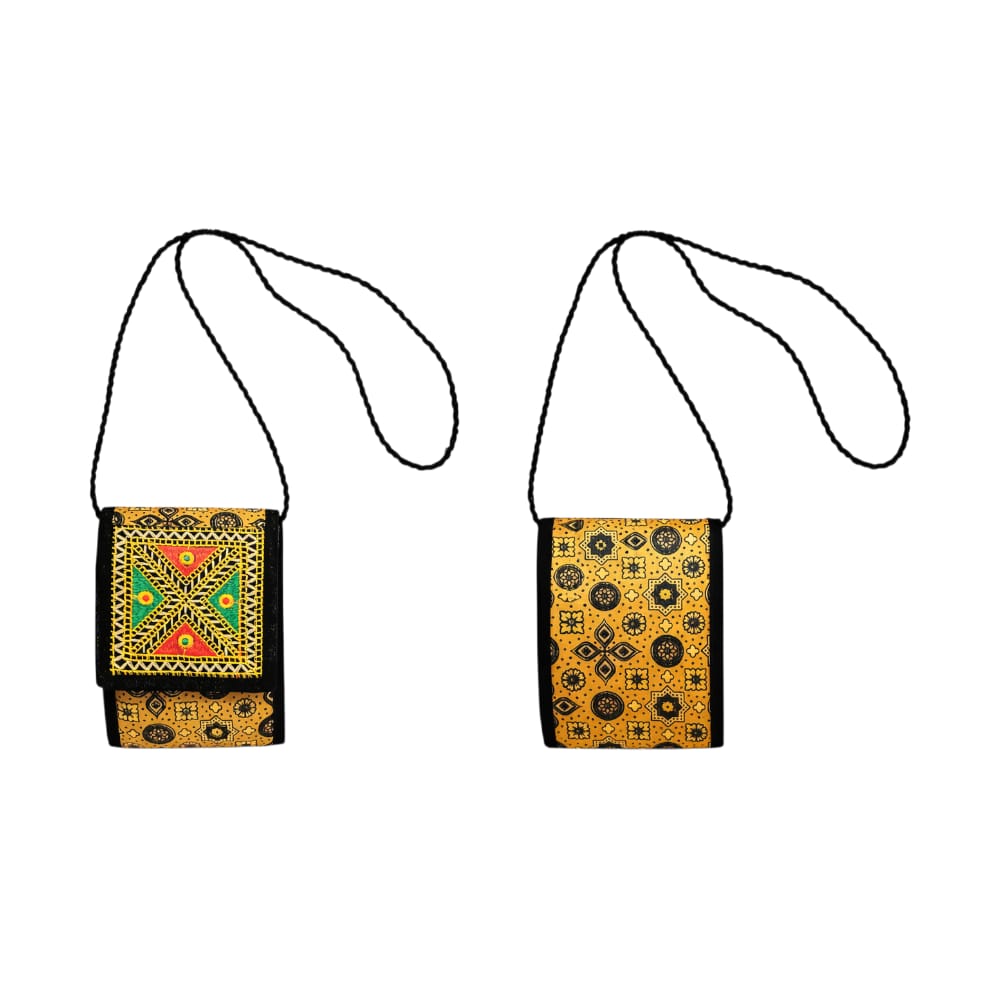 Ajrakh Printed Kutch Embroidery Sling Bag