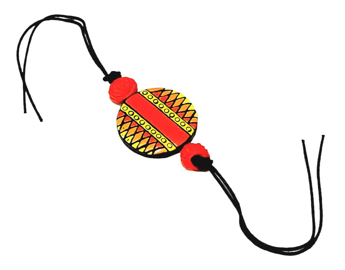 Purely Handmade & Handpainted Terracotta Rakhis for Brother