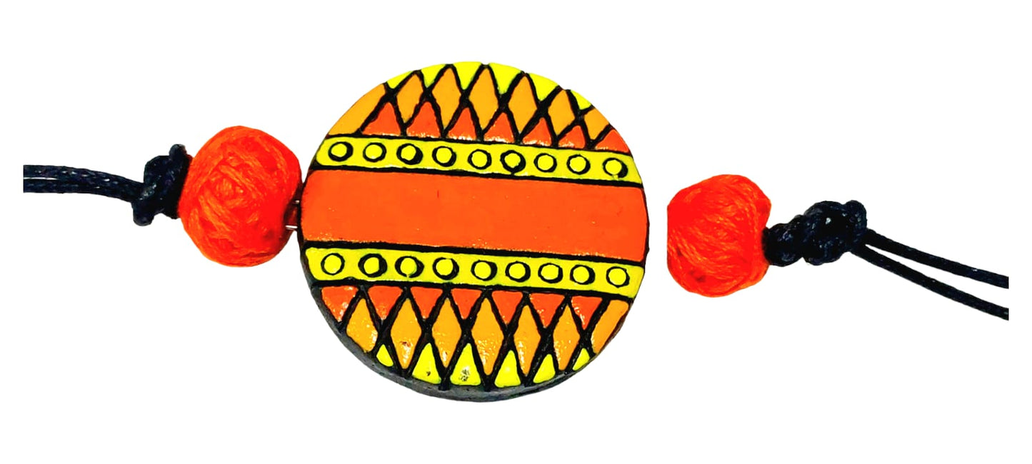 Purely Handmade & Handpainted Terracotta Rakhis for Brother