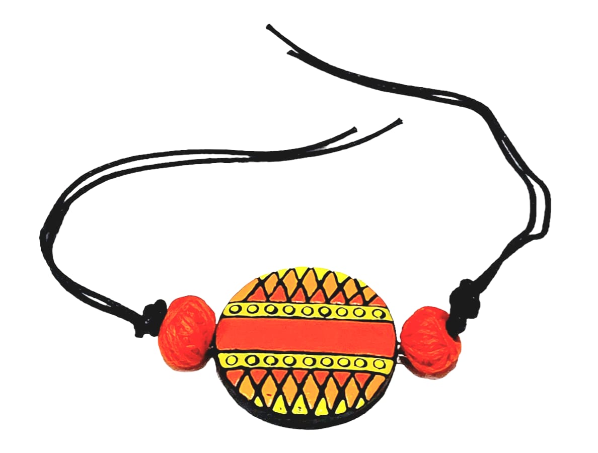 Purely Handmade & Handpainted Terracotta Rakhis for Brother