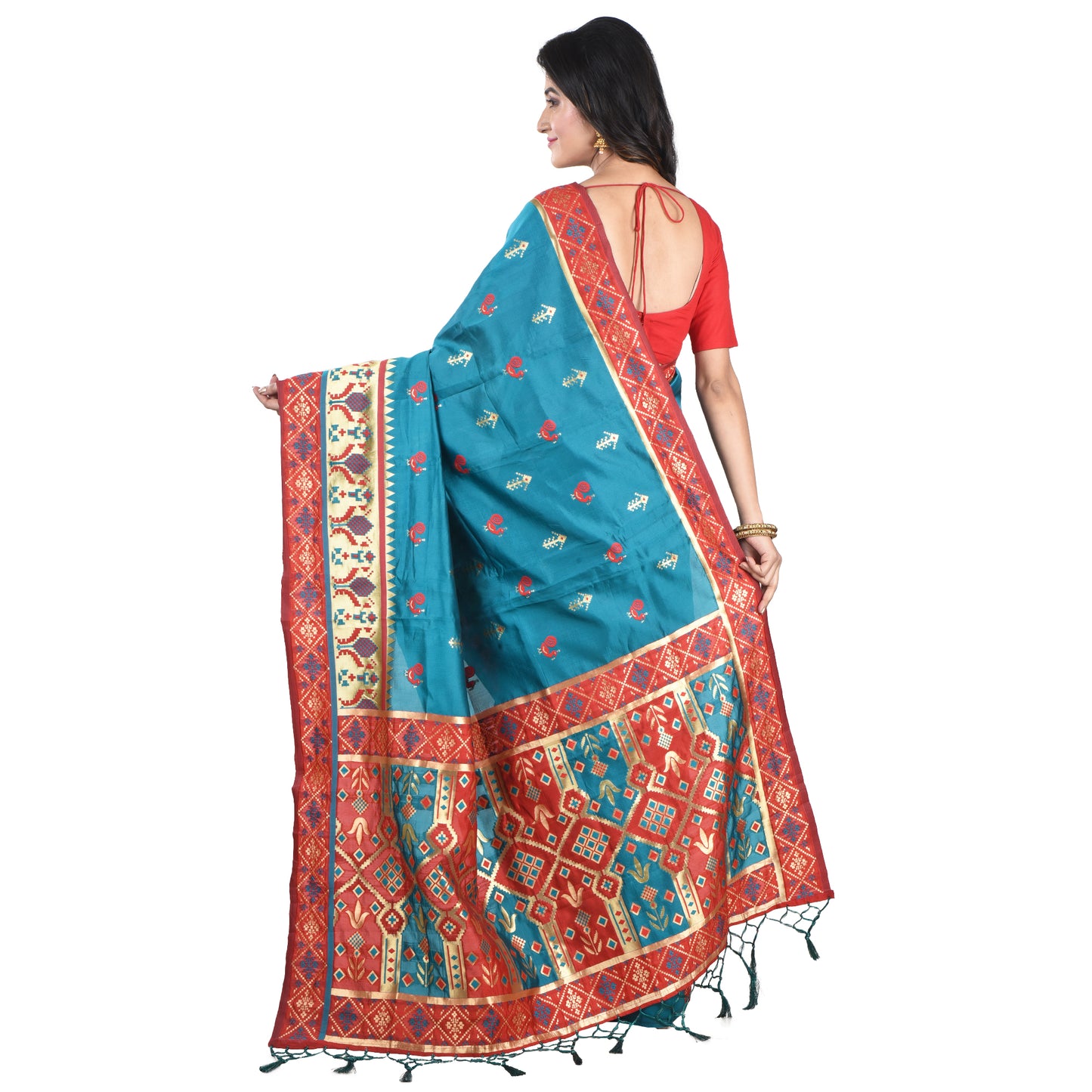 Purely Handwoven Cotton By Silk Handloom Saree