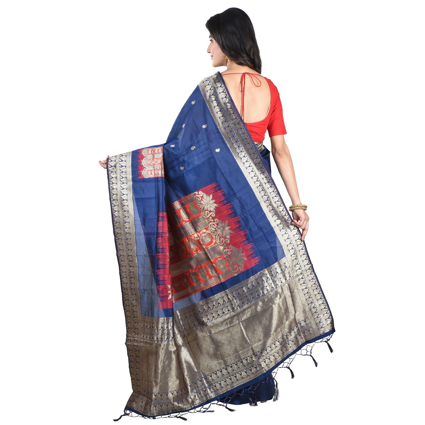 Purely Handwoven Cotton By Silk Handloom Saree