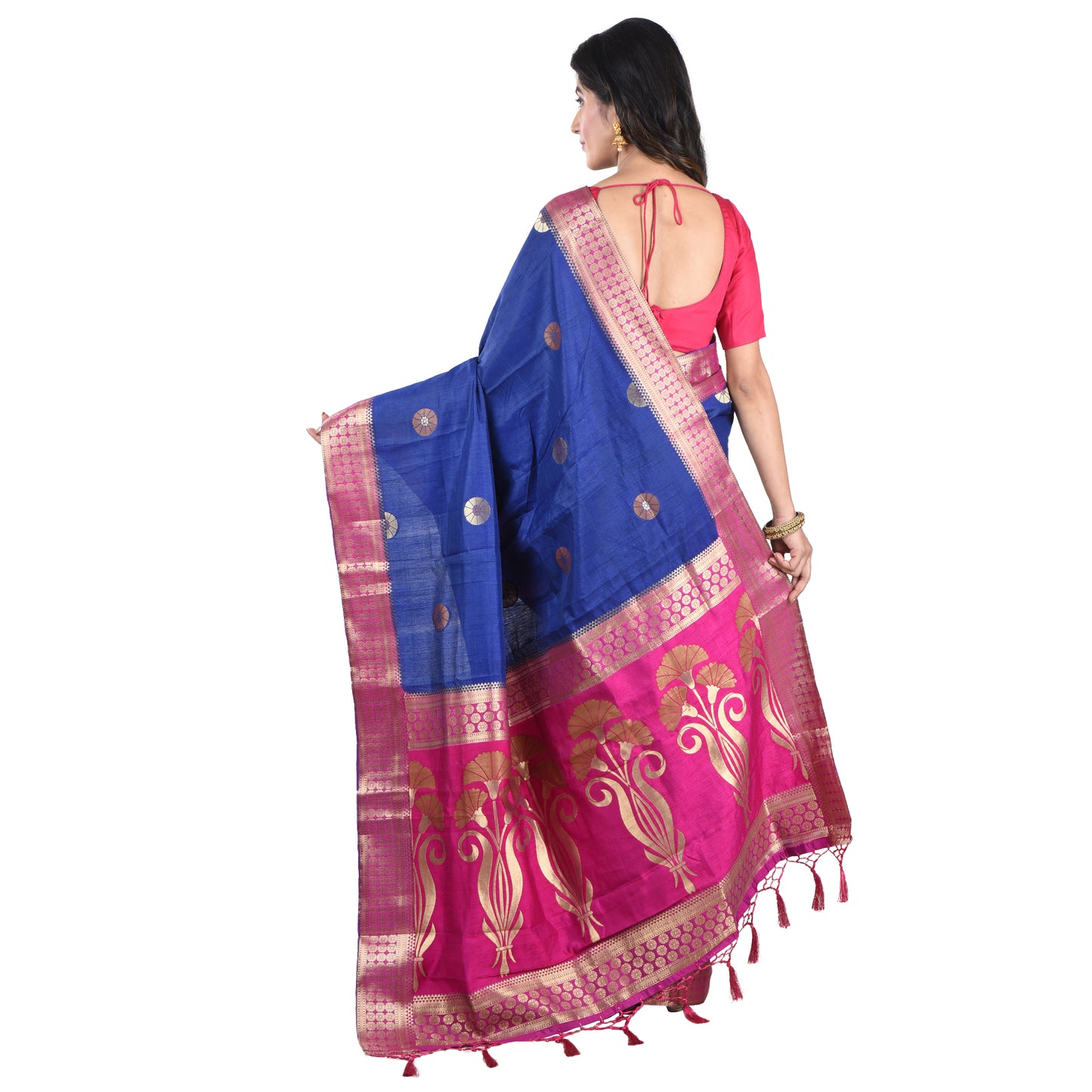 Purely Handwoven Cotton By Silk Handloom Saree