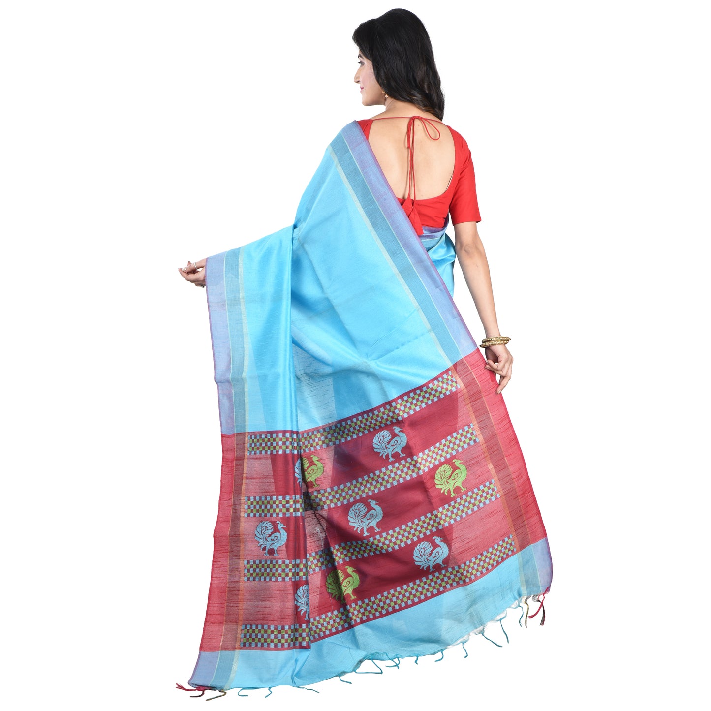 Premium Pure Handloom Silk Cotton Sarees with Blouse Piece for Women & Girls