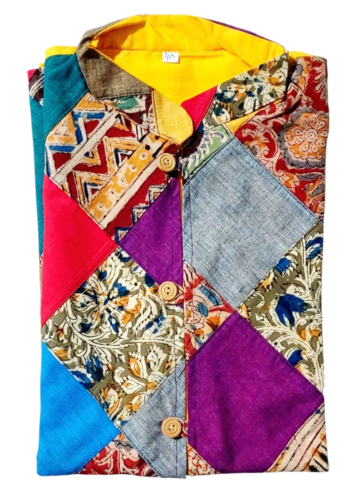 Men's Cotton Kalamkari Patchwork Jackets
