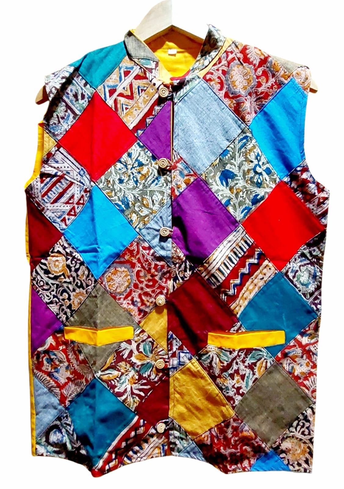 Men's Cotton Kalamkari Patchwork Jackets