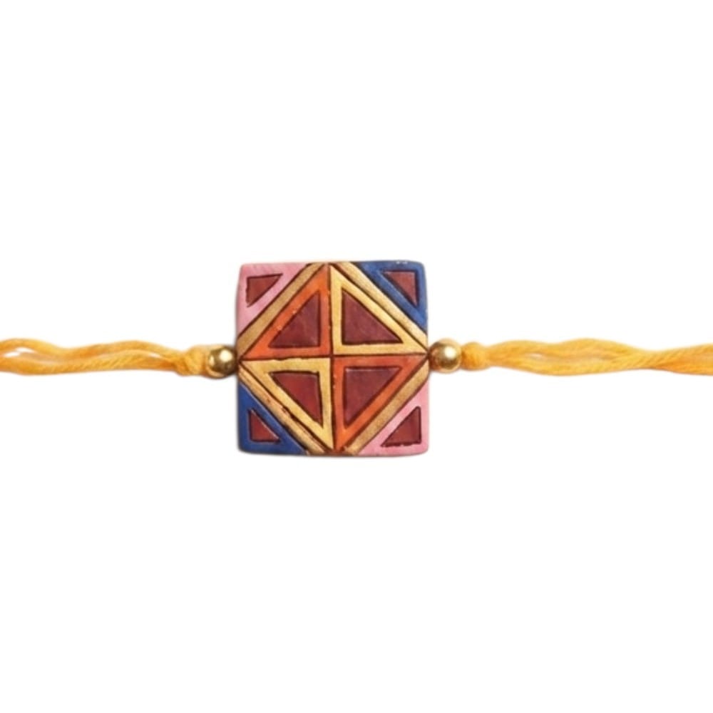 Purely Handmade & Handpainted Terracotta Rakhis for Brother