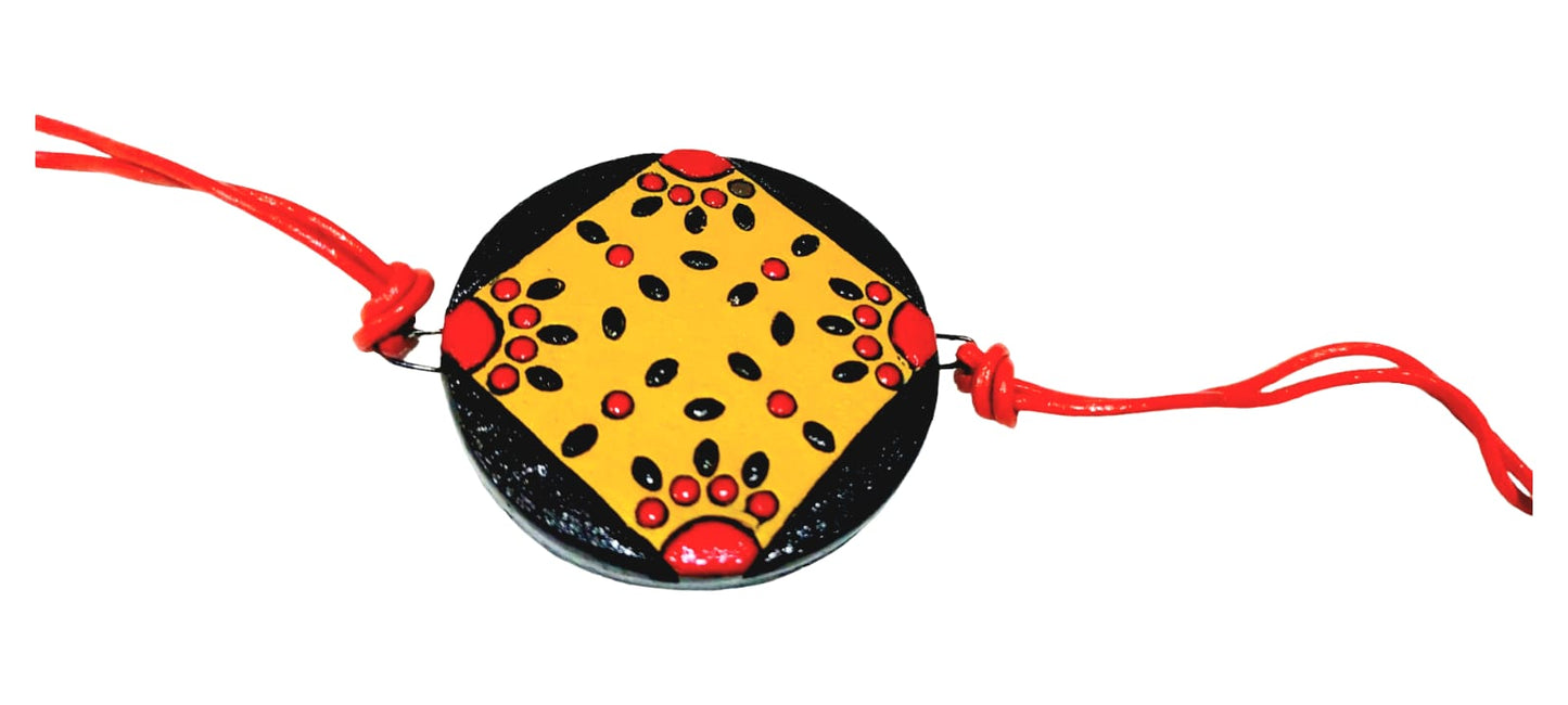 Purely Handmade & Handpainted Terracotta Rakhis for Brother