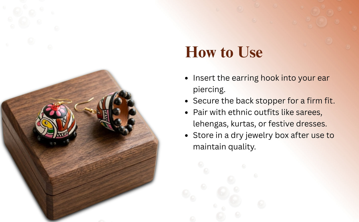 Terracotta Multicolour Designer Jhumka Earrings