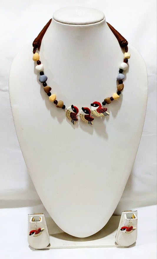 Purely Handmade Clay Jewellery Sets With Earrings For Women & Girls