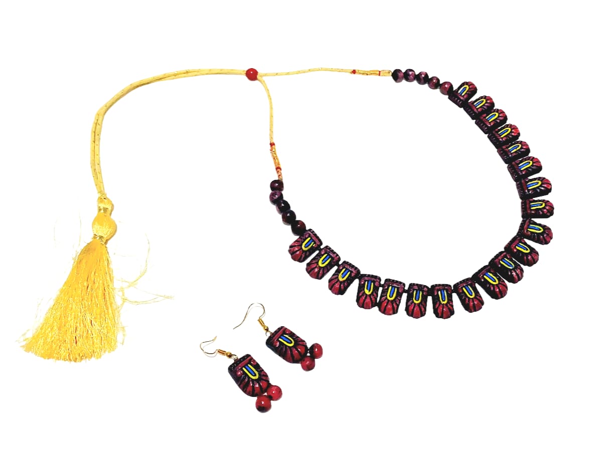 Handmade Terracotta Collar Necklace Set