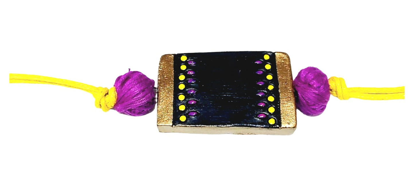 Purely Handmade & Handpainted Terracotta Rakhis for Brother