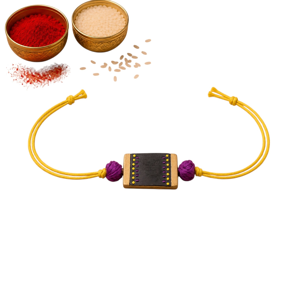 Purely Handmade & Handpainted Terracotta Rakhis for Brother