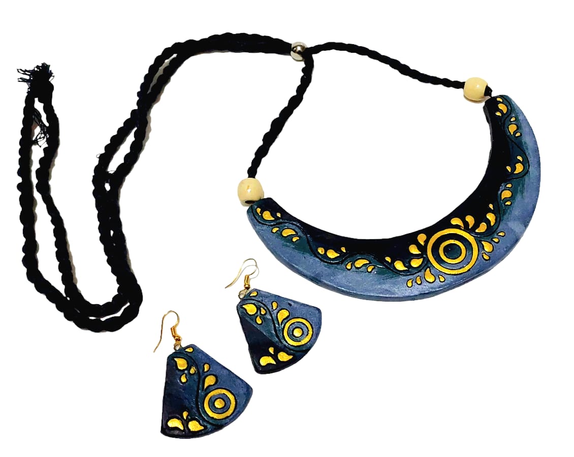 Handmade Terracotta Collar Necklace Set