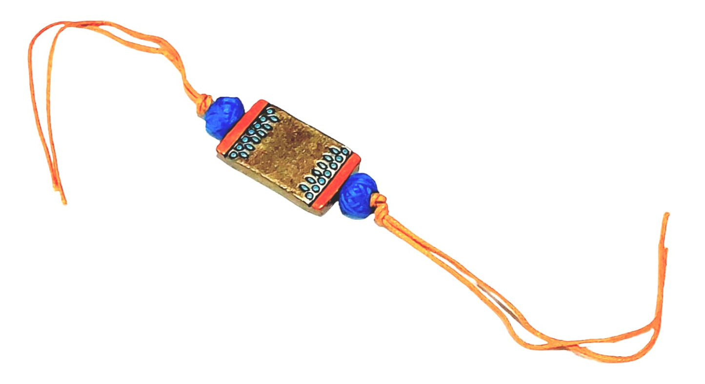 Purely Handmade & Handpainted Terracotta Rakhis for Brother