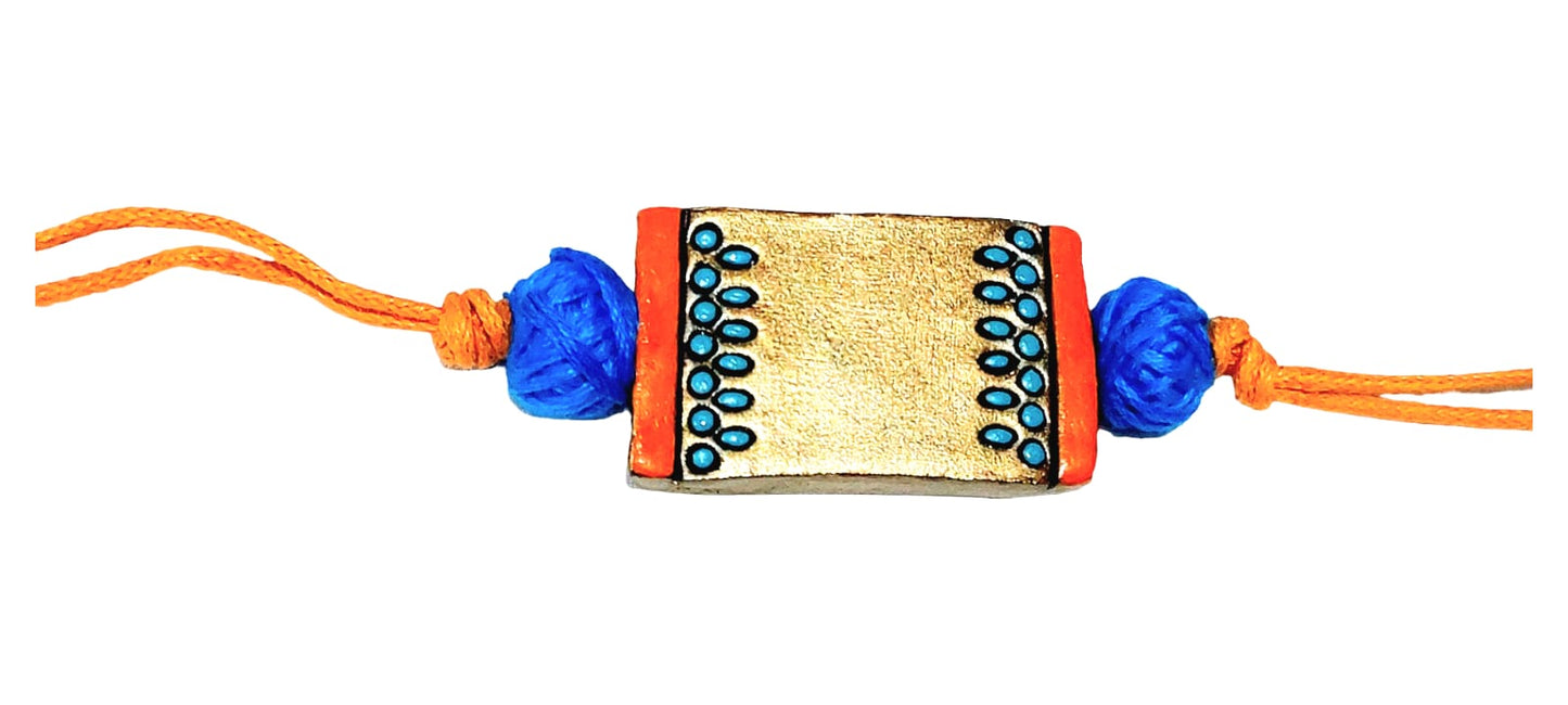 Purely Handmade & Handpainted Terracotta Rakhis for Brother