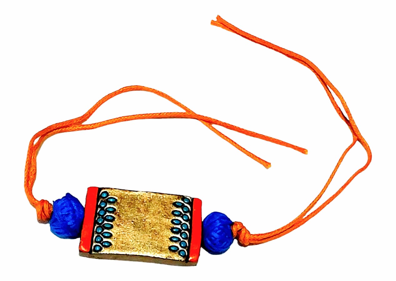 Purely Handmade & Handpainted Terracotta Rakhis for Brother
