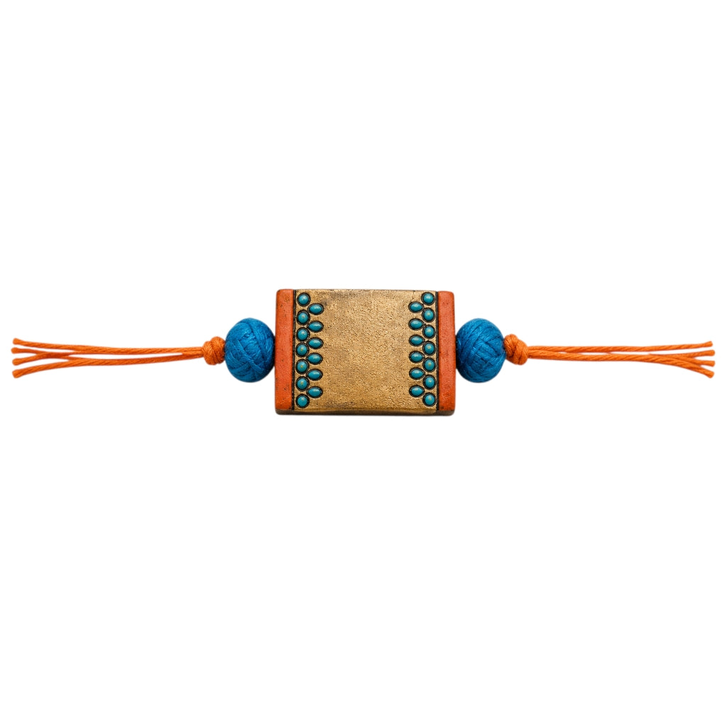 Purely Handmade & Handpainted Terracotta Rakhis for Brother