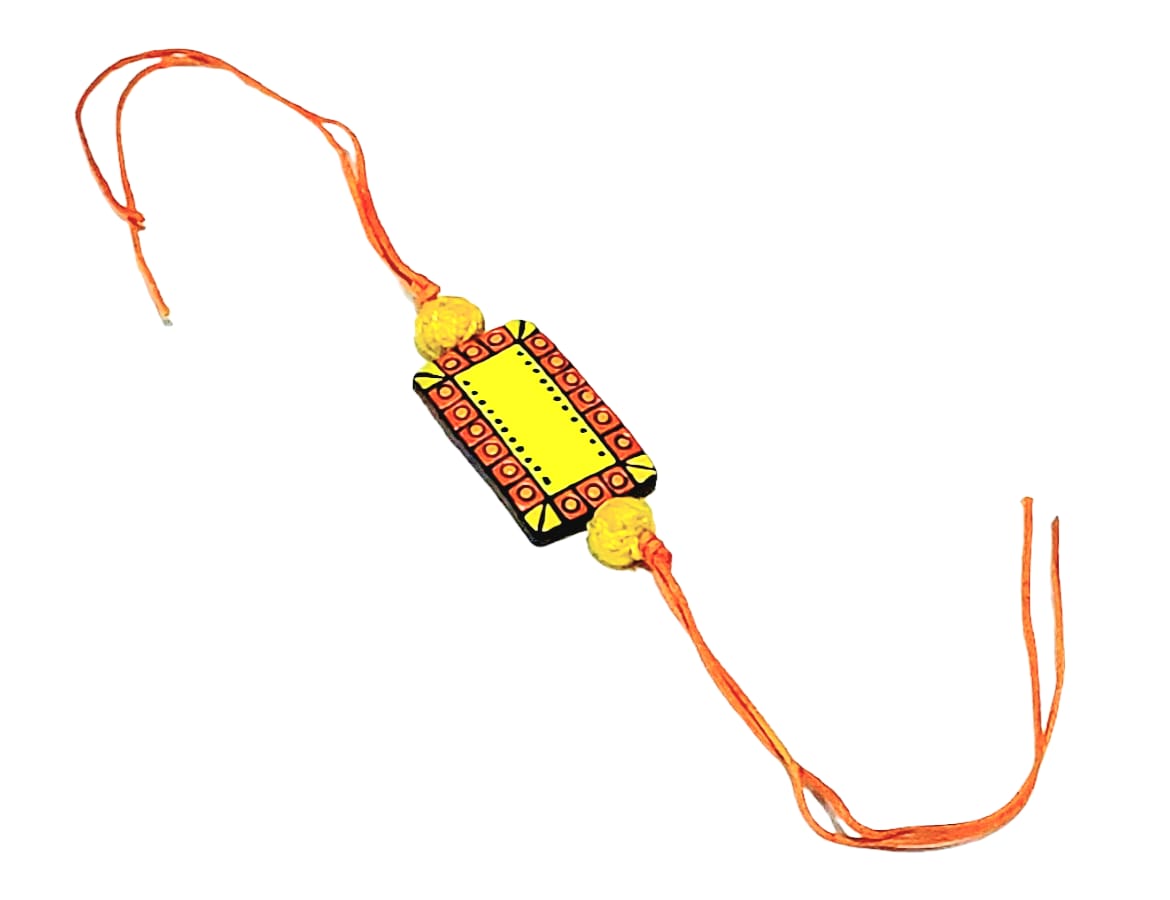 Purely Handmade & Handpainted Terracotta Rakhis for Brother