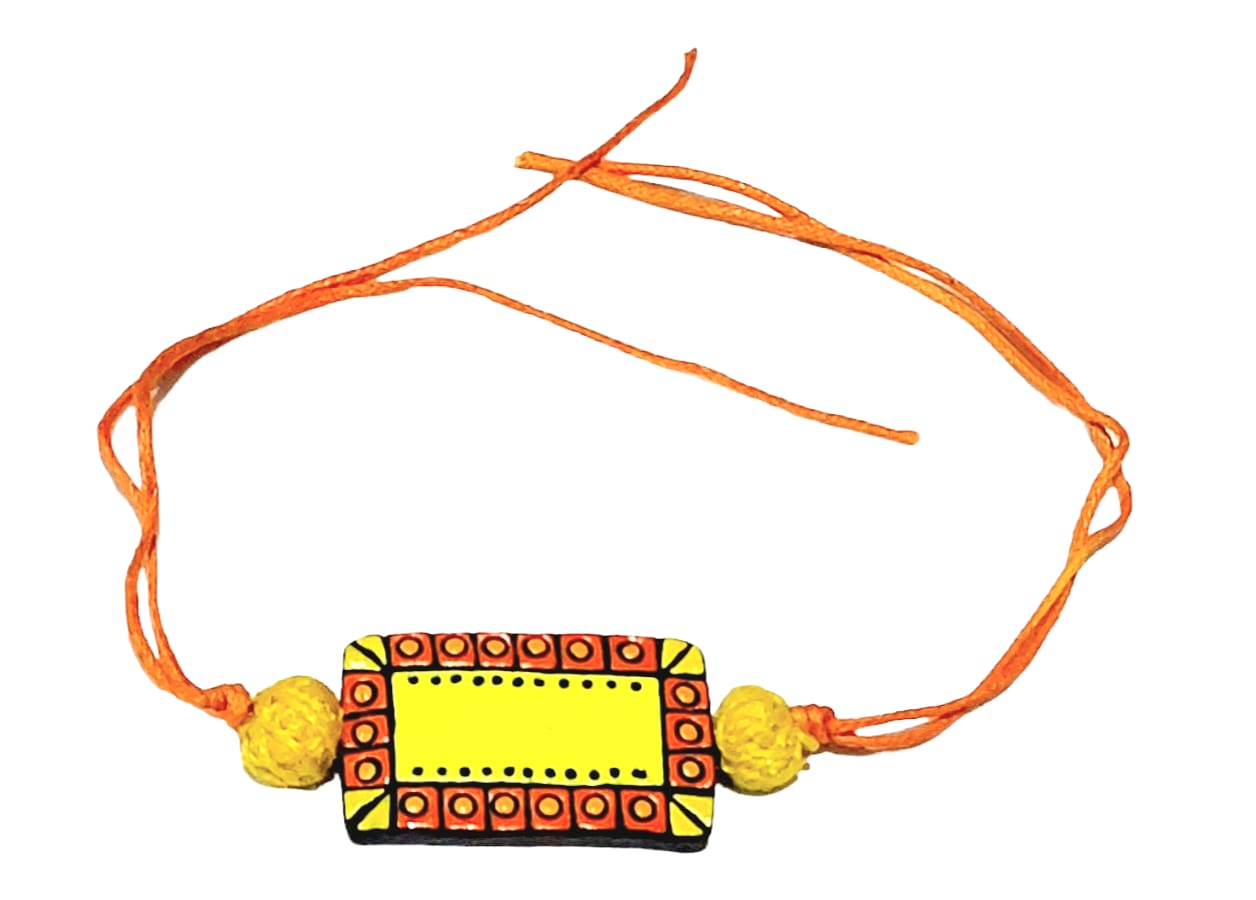 Purely Handmade & Handpainted Terracotta Rakhis for Brother