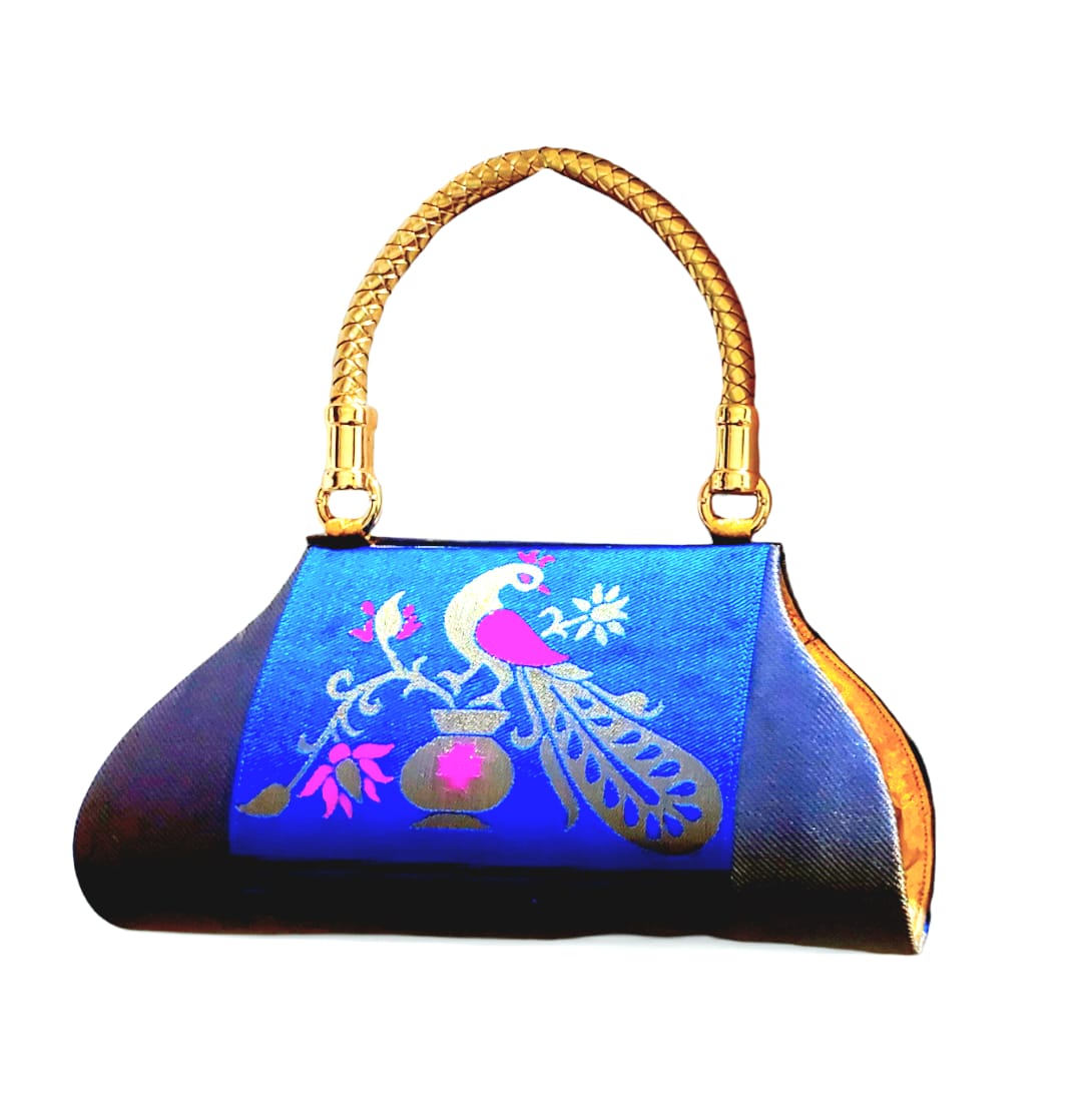 Paithani Zari and Meenakari work Clutch bag for Women