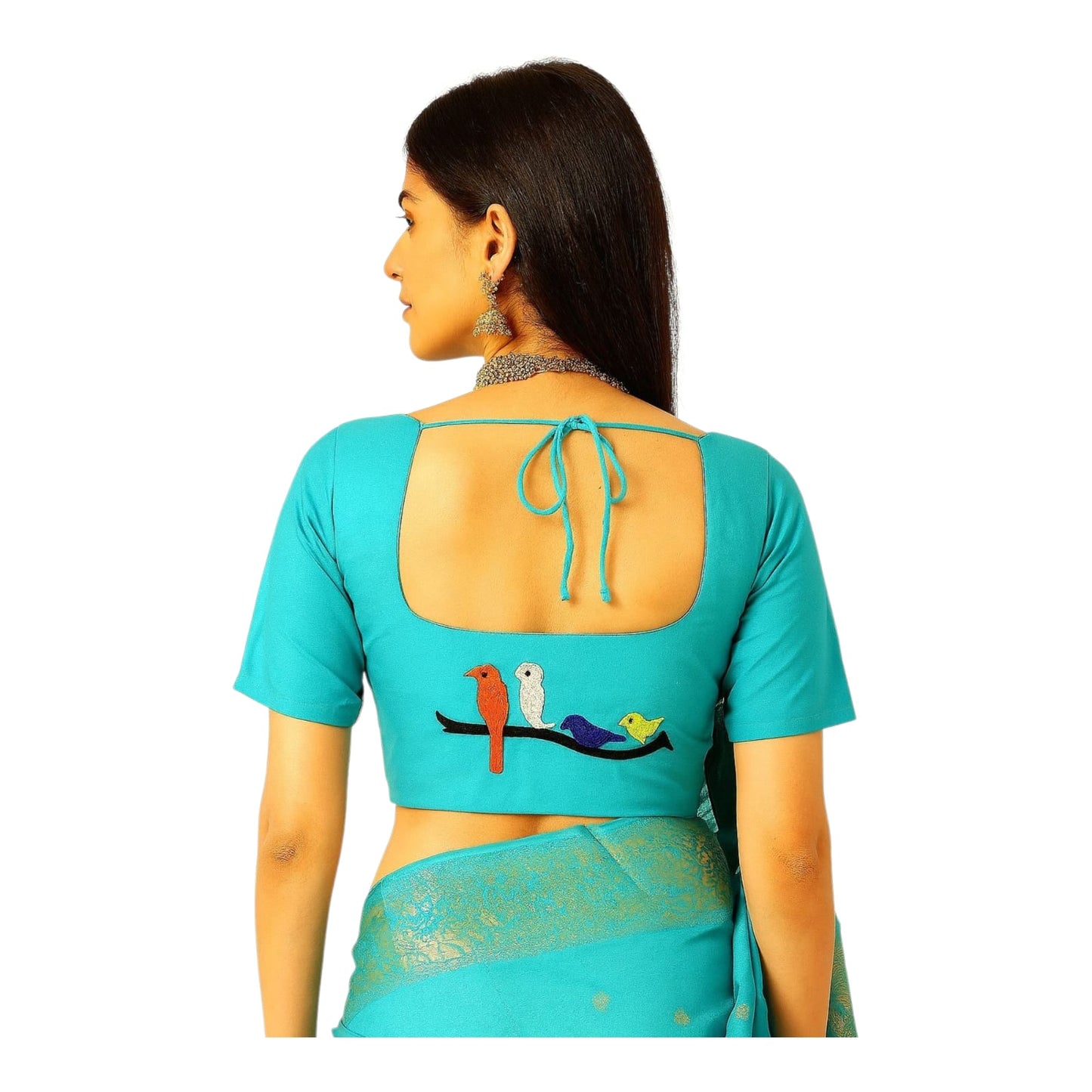 Hand Embroidered Hand Stitched Designer Premium Cotton Blouse Piece