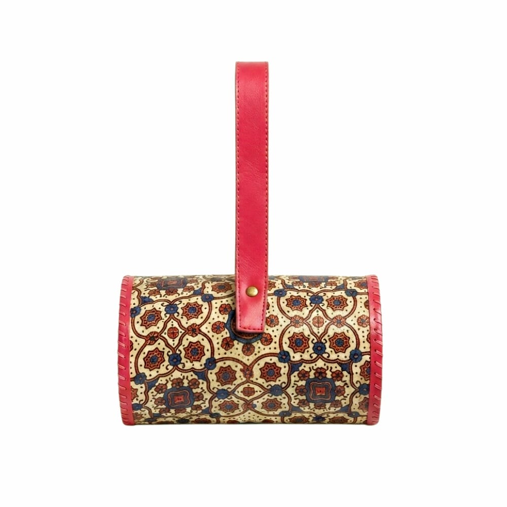 Handcrafted Leather Dholak Style Round Sling Bag