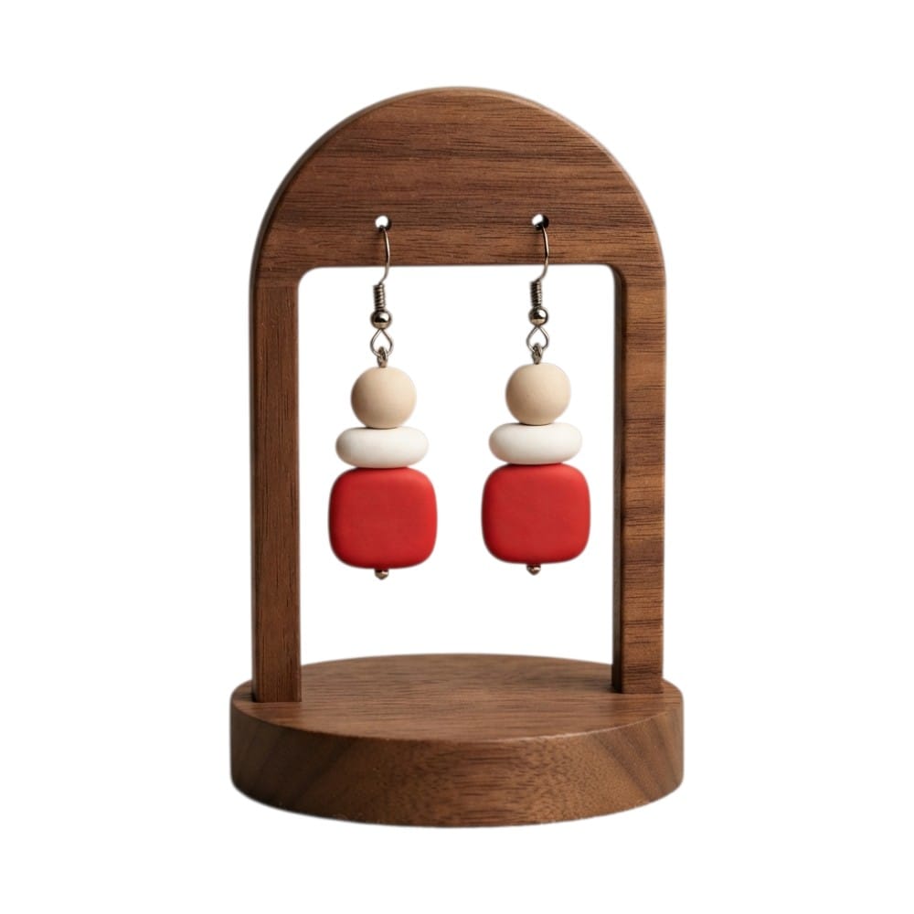 Purely Handmade Matt Finish Clay Drop Earrings