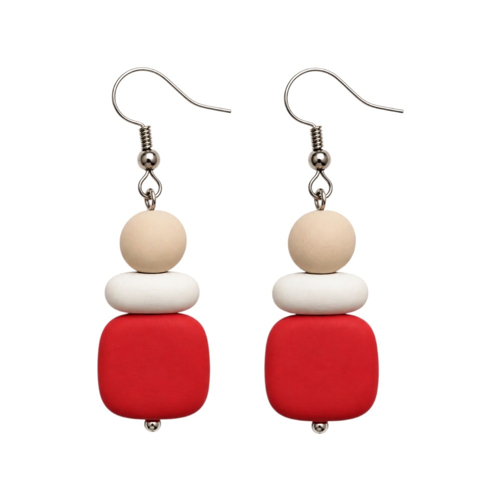 Purely Handmade Matt Finish Clay Drop Earrings