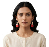 Purely Handmade Matt Finish Clay Drop Earrings